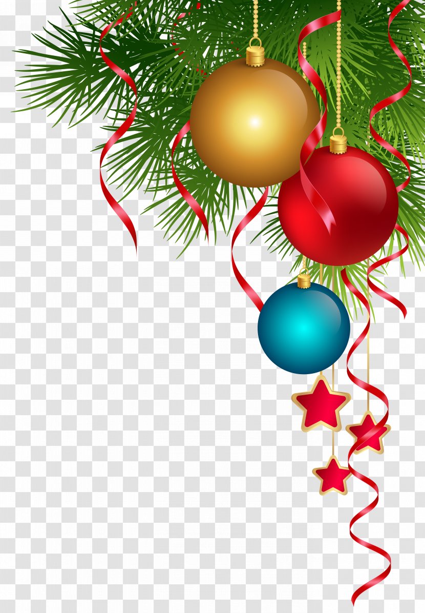 Christmas Ornament Lights Tree - Branch - Transparent Decoration Clip Art Image Transparent PNG