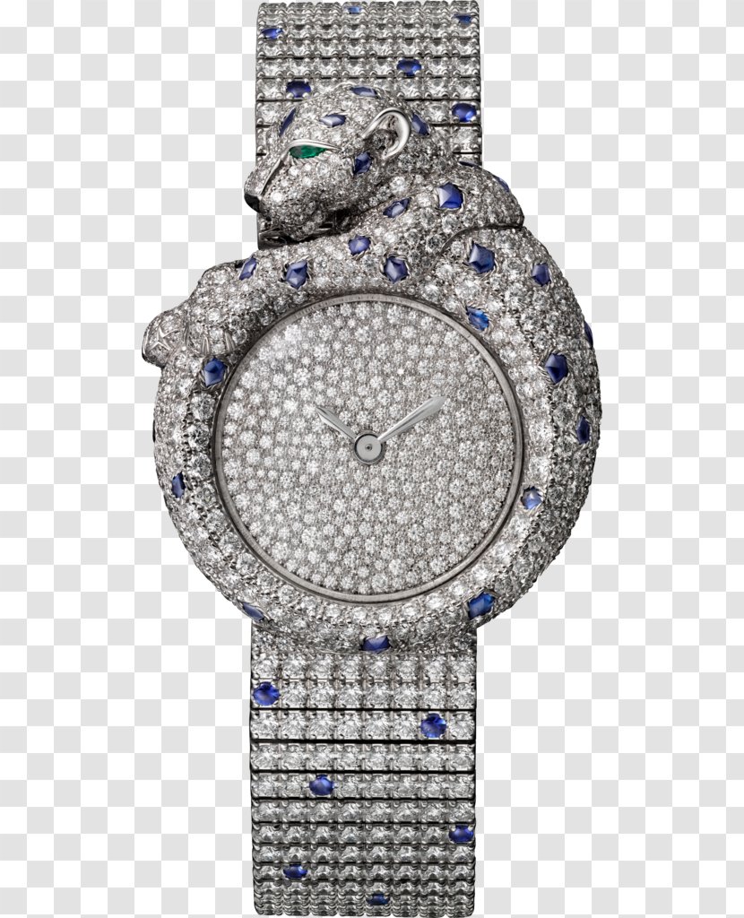 Cartier Watch Jewellery Sapphire Diamond - Metal Transparent PNG