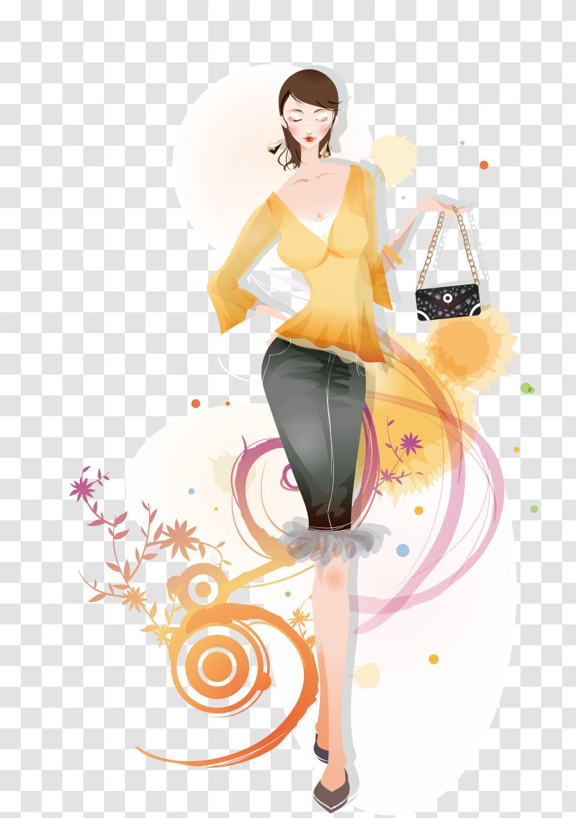 Fashion Illustration Woman - Frame - Educated Women Transparent PNG