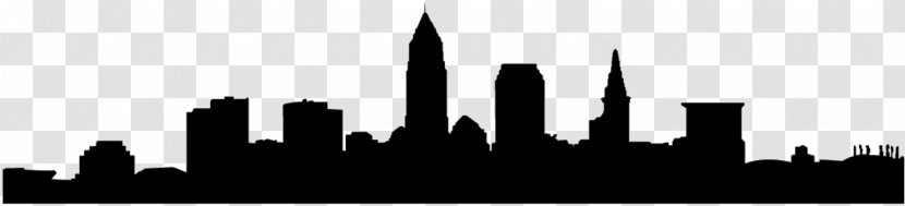 Cleveland Skyline Silhouette Photography - Monochrome Transparent PNG
