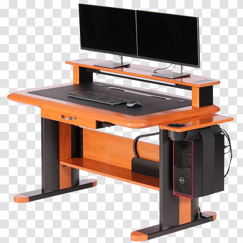 Standing Desk Computer Office & Chairs Monitors - Wood Desktop Caddy Transparent PNG
