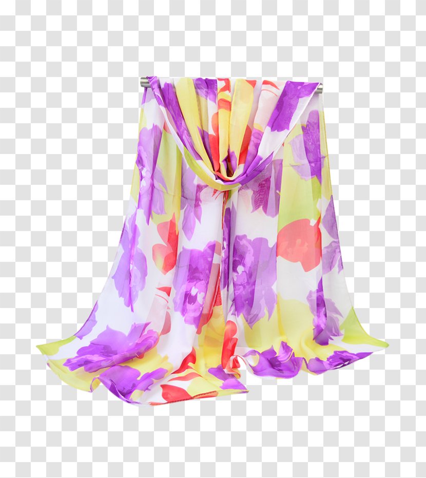 Scarf Clothing Accessories Shawl Chiffon Veil - Silhouette - Purple Transparent PNG