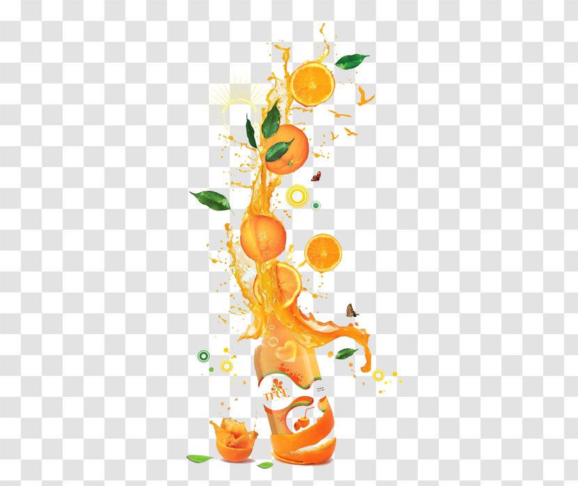 Orange Juice Drink - Creative Advertising Artwork Transparent PNG