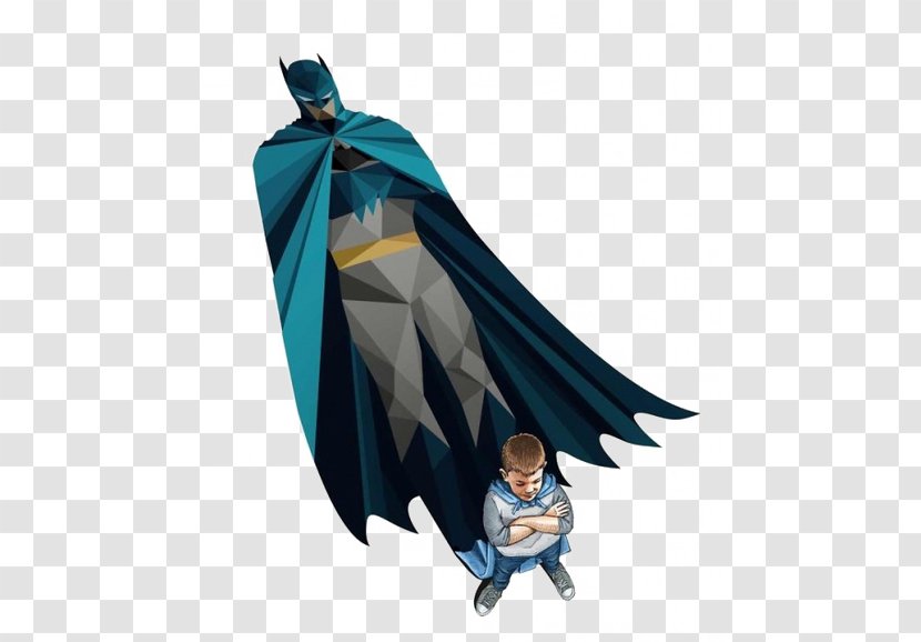Super Shadows Art Superhero Illustration - Comics - Boy Painted Batman Transparent PNG