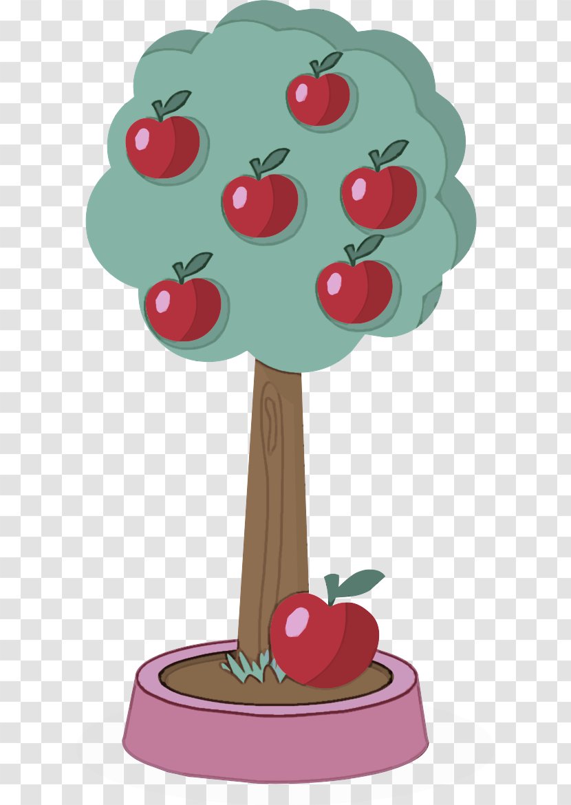 Cherry Tree Cartoon Plant Fruit - Food Apple Transparent PNG