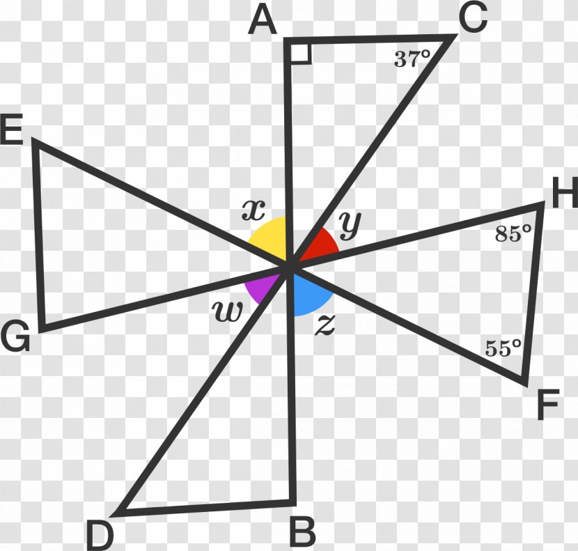 Triangle Point Intersection Line - Internal Angle - Geometry Transparent PNG