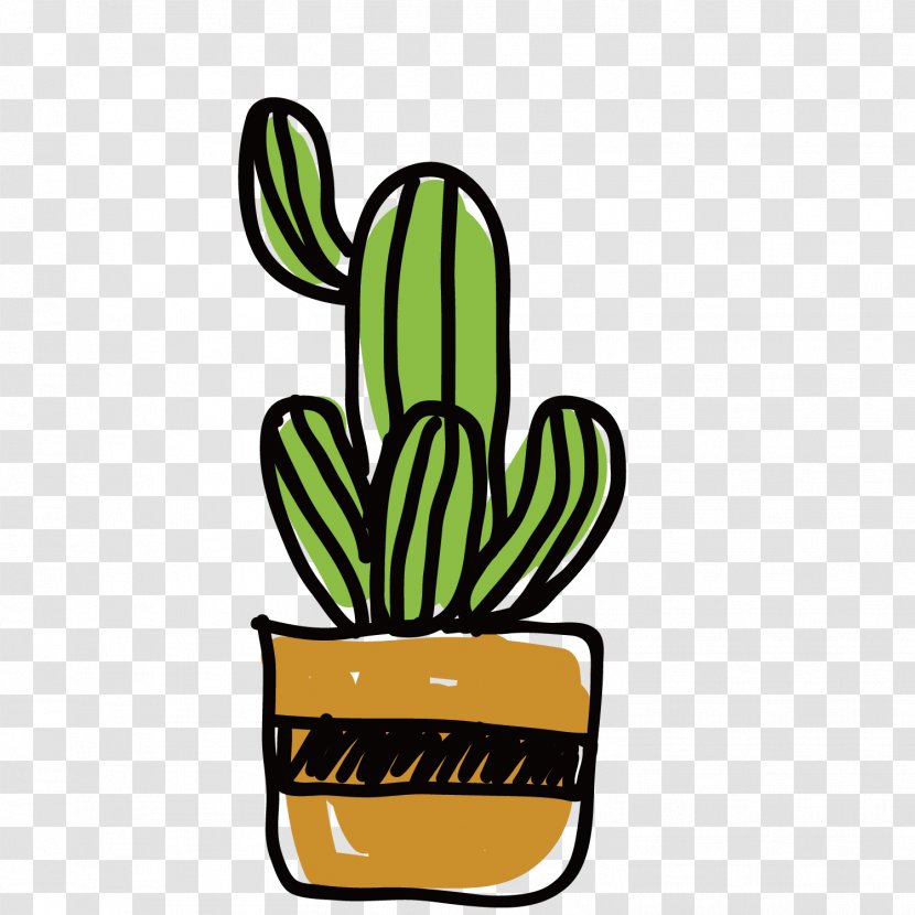 Cactaceae Euclidean Vector Illustration - Hand - Green Cute Cactus Transparent PNG