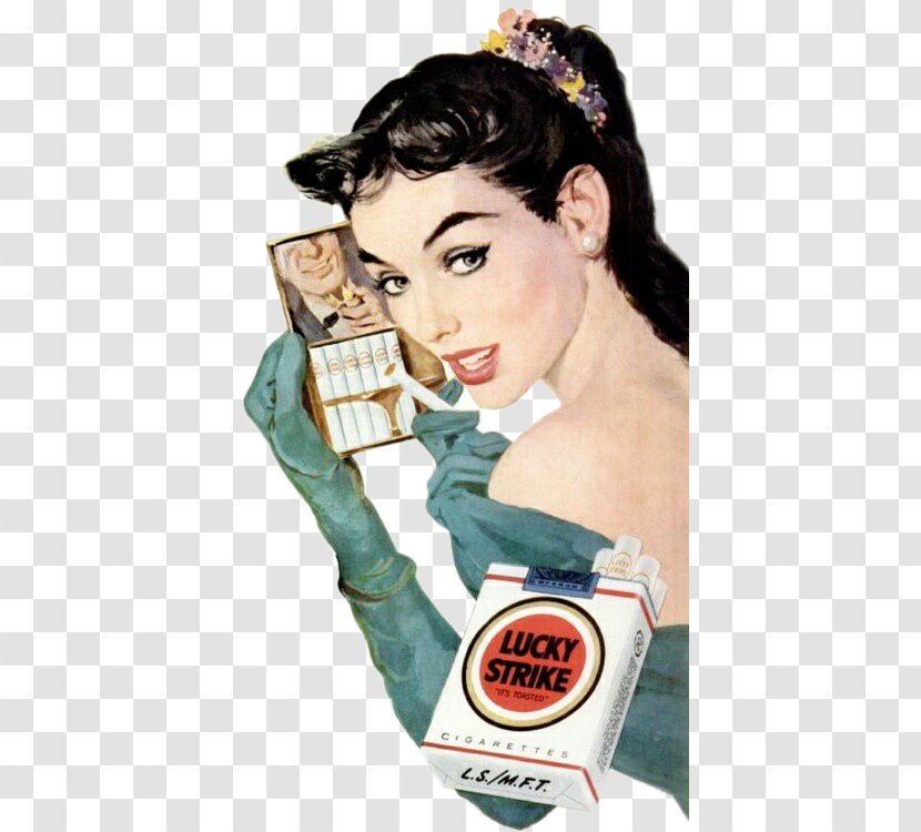 Lucky Strike Cigarette Tobacco Smoking Advertising - Watercolor - Woman A Poster Transparent PNG