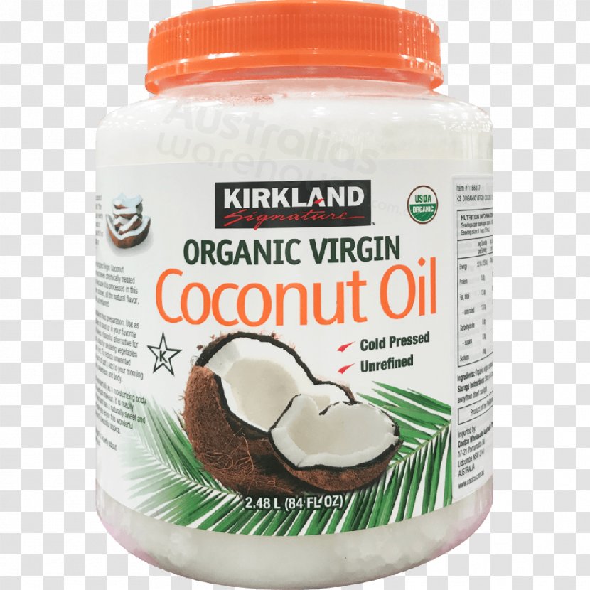 Kirkland Organic Food Coconut Oil - Ingredient - Natural Transparent PNG