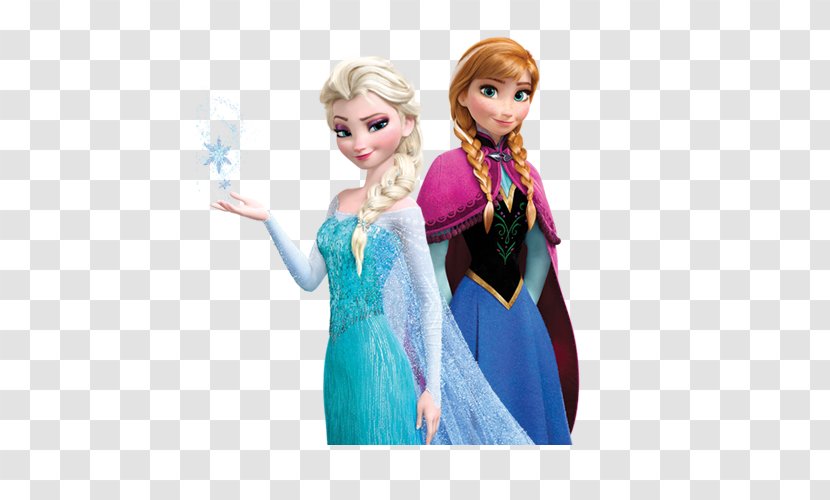 Elsa Anna Frozen Dress Costume - Watercolor Transparent PNG