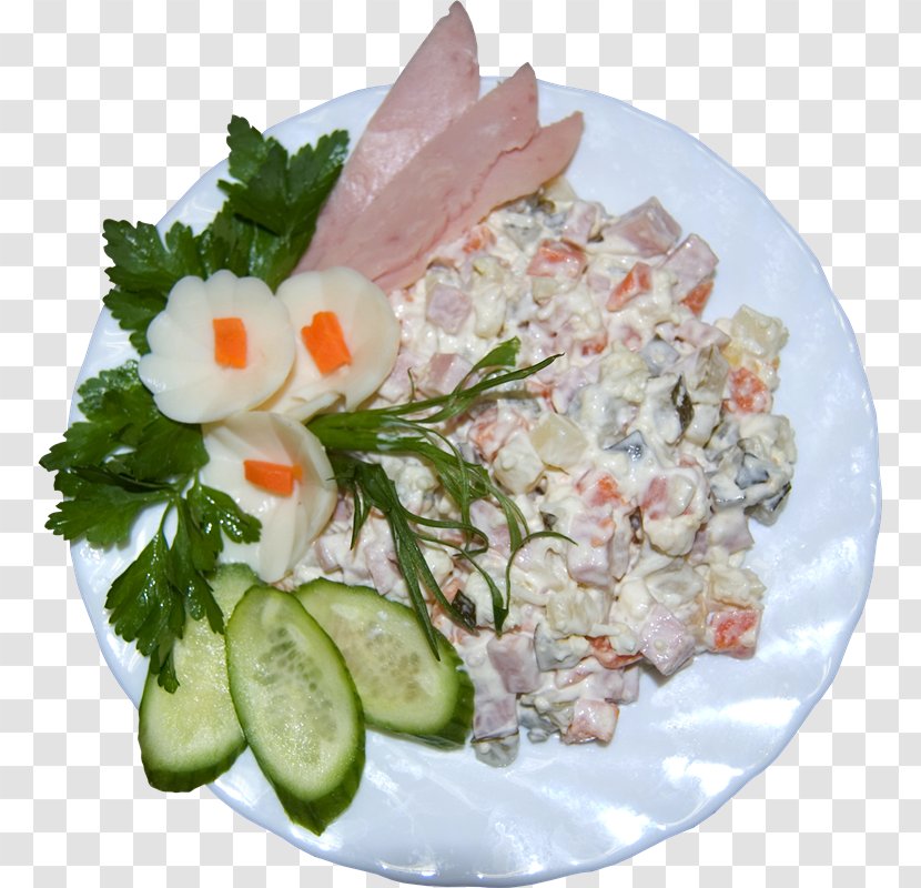 Olivier Salad Recipe Coulibiac Dish - Eating - Platos Transparent PNG