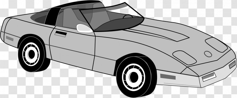 Sports Car Chevrolet Corvette Line Art Clip - Personal Luxury - Cartoon Transparent PNG