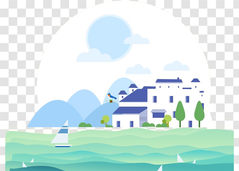 Graphic Design Illustration - Water Resources - Sea City Transparent PNG