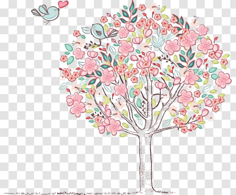 Cut Flowers Plant Tree Flower Pink - Pedicel - Stem Transparent PNG