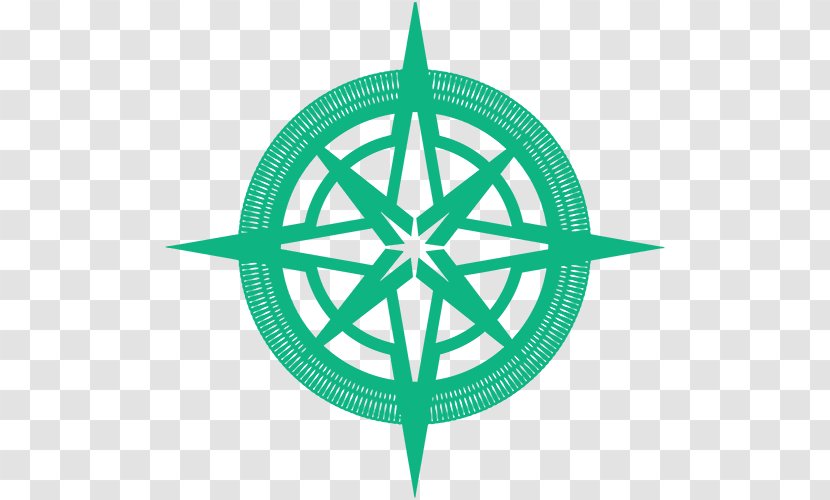 North Compass Rose Cardinal Direction - Green Transparent PNG