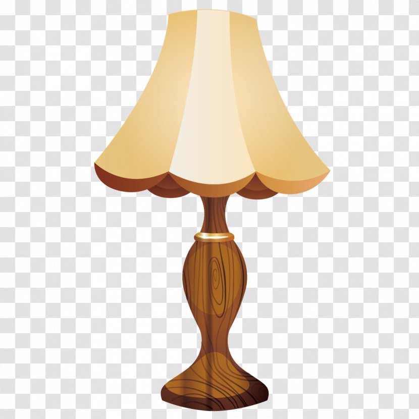 Table Lampshade Lampe De Bureau - Lighting - Vector Wooden Lamp Transparent PNG