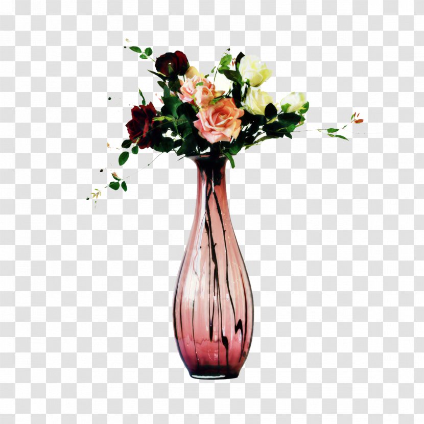 Garden Roses Cut Flowers Vase Floral Design - Glass - Rose Transparent PNG
