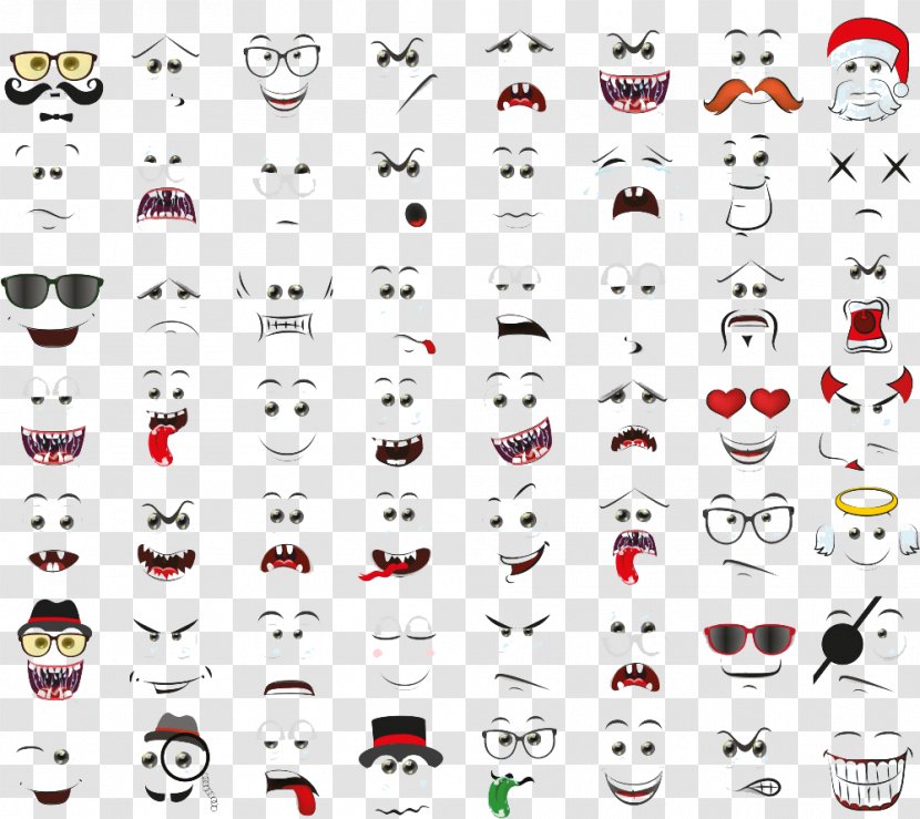 Cartoon Facial Expression Emoticon Face - Faces Transparent PNG