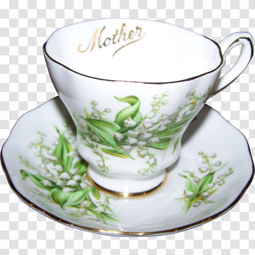 Tea Saucer Tableware Coffee Cup Porcelain - Lily Of The Valley Transparent PNG