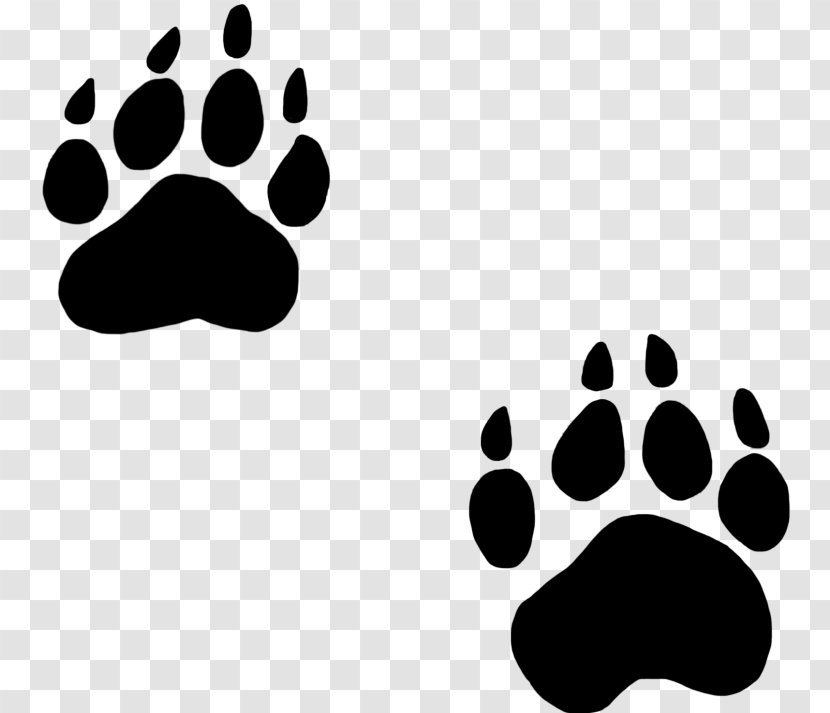 American Black Bear Paw Clip Art - Monochrome Photography Transparent PNG