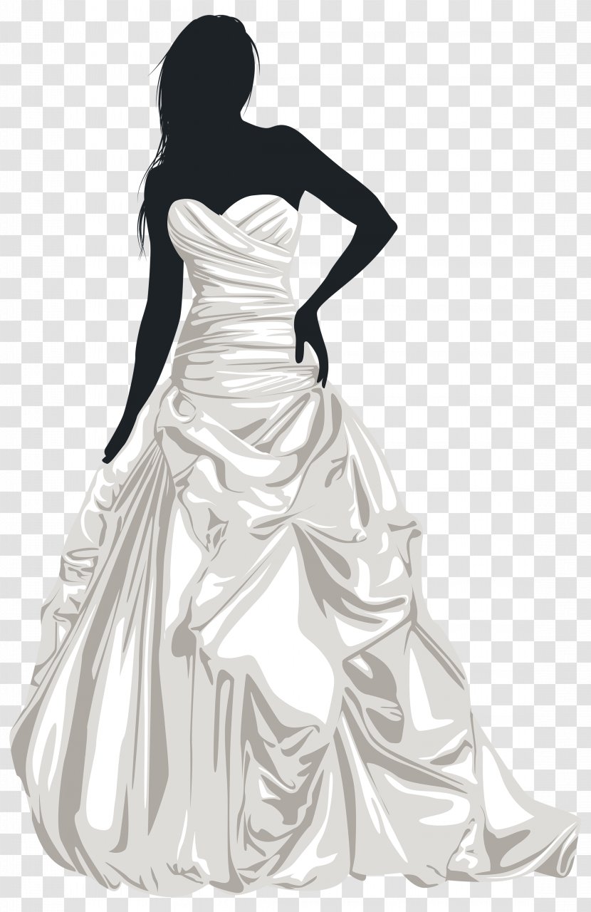 Bride Silhouette Wedding Dress Clip Art - Figurine Transparent PNG