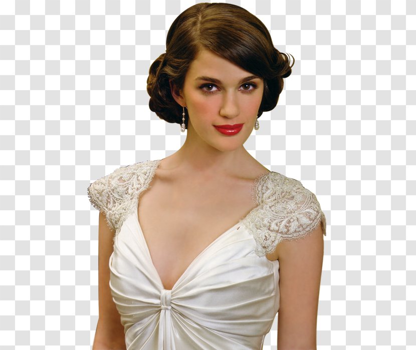 Wedding Dress Long Hair Chignon Satin - Silhouette Transparent PNG