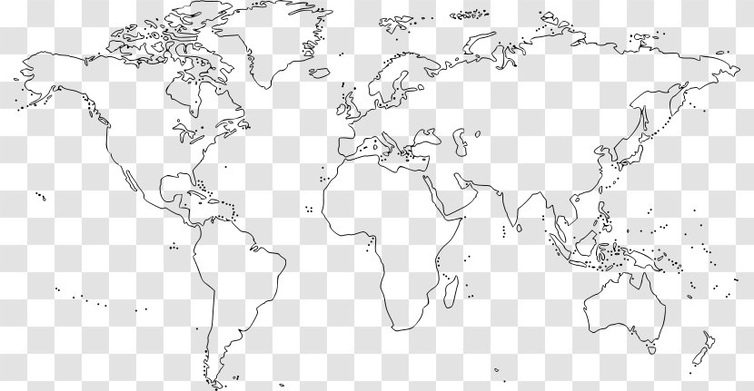 World Map Globe Mapa Polityczna - Line Art Transparent PNG