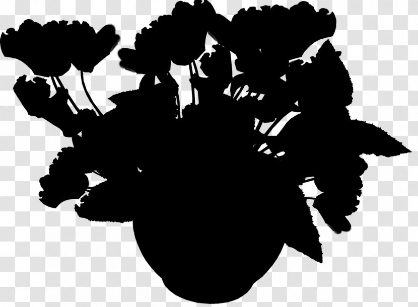 Flowering Plant Silhouette Font Leaf - Flower - Black M Transparent PNG