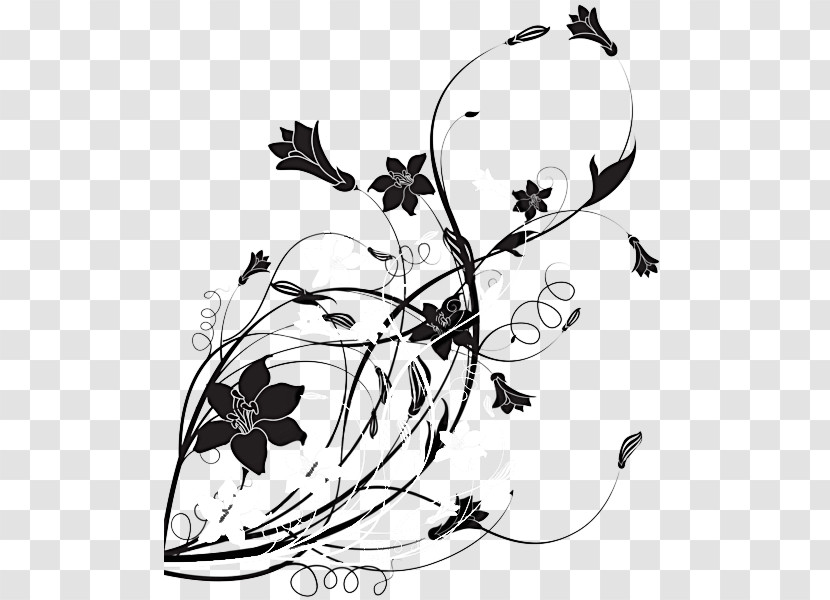 Black-and-white Line Art Coloring Book Plant Style Transparent PNG