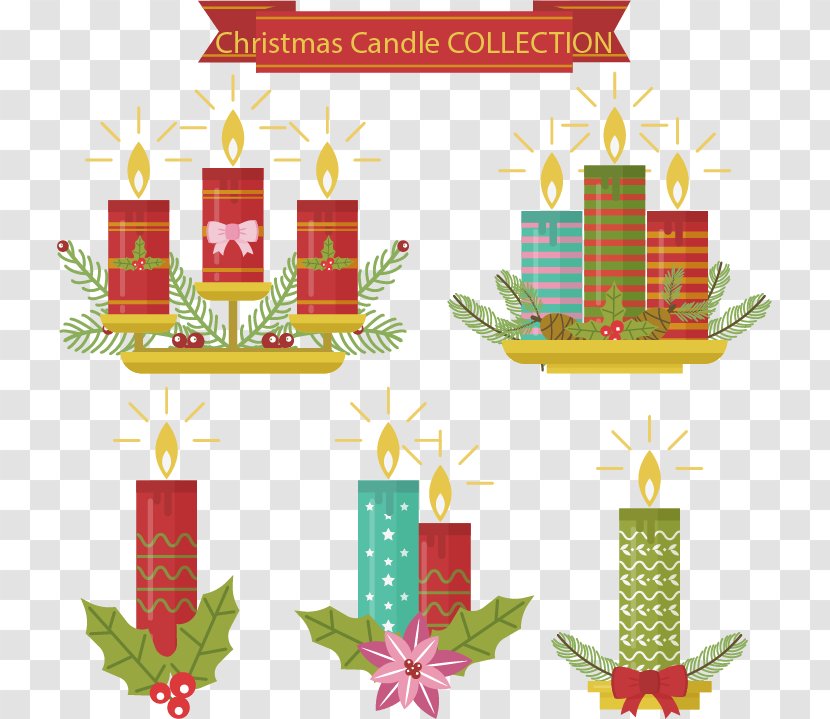 Christmas Tree Candle Light - Candela - Shiny Candles Transparent PNG