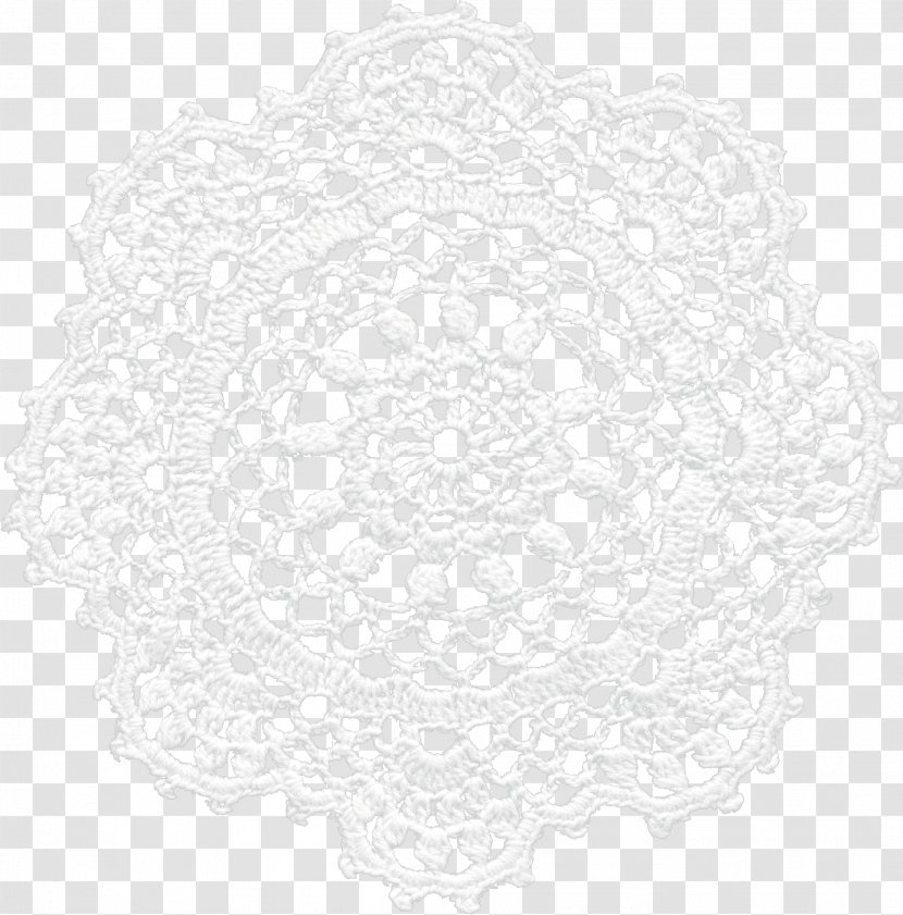 Doily White Place Mats Pattern - Monochrome - Visual Arts Transparent PNG