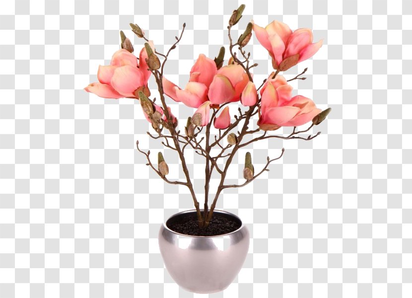 Flowerpot Floral Design Artificial Flower Cut Flowers - Magnolia - Bouquet Transparent PNG