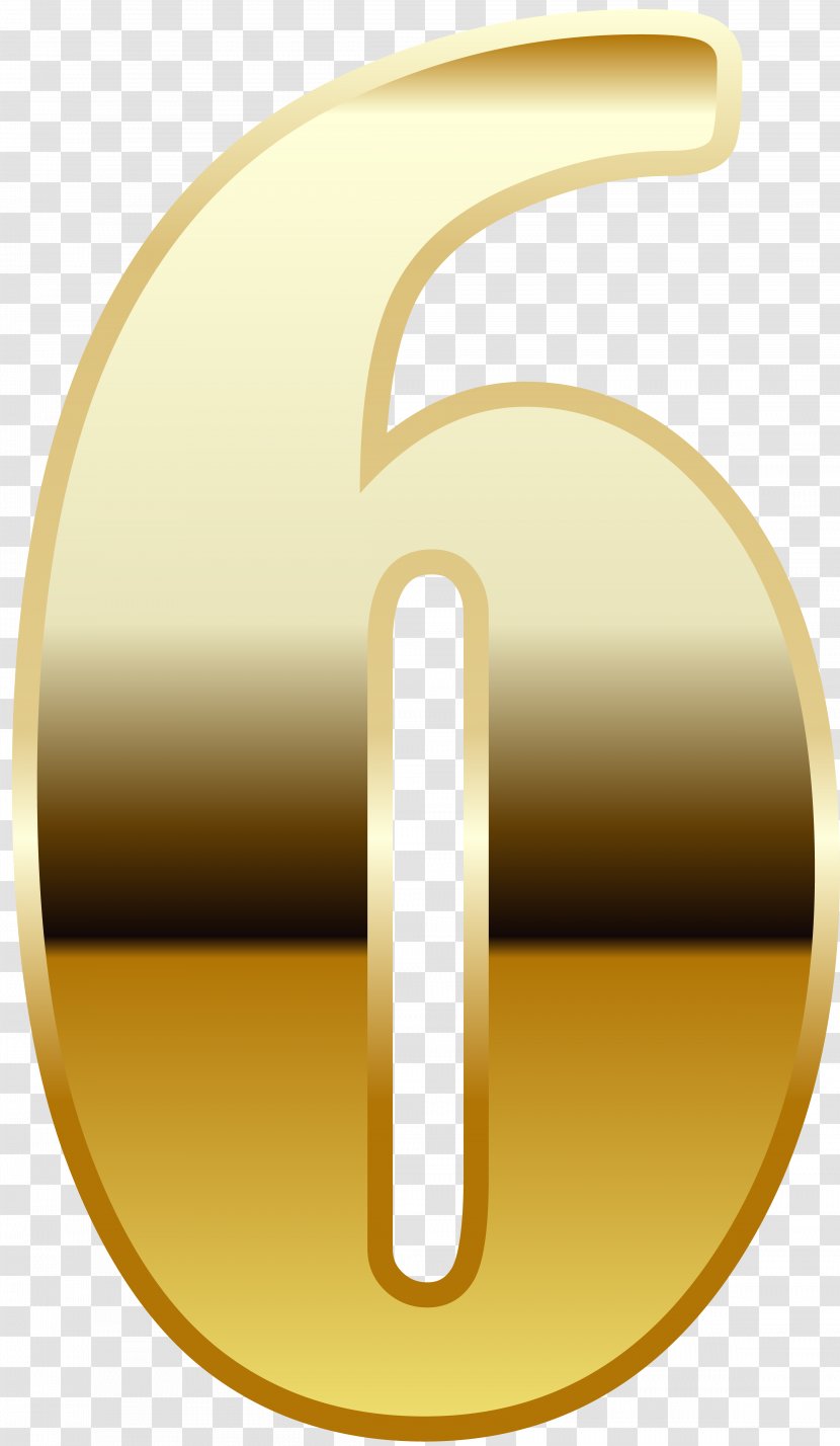 Yellow Design Product - Gold Number Six Image Transparent PNG