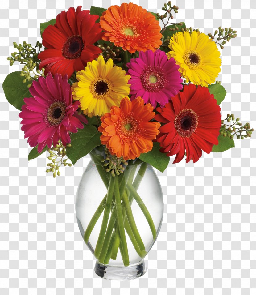 Flower Bouquet Transvaal Daisy Floristry Gift - Vase Transparent PNG
