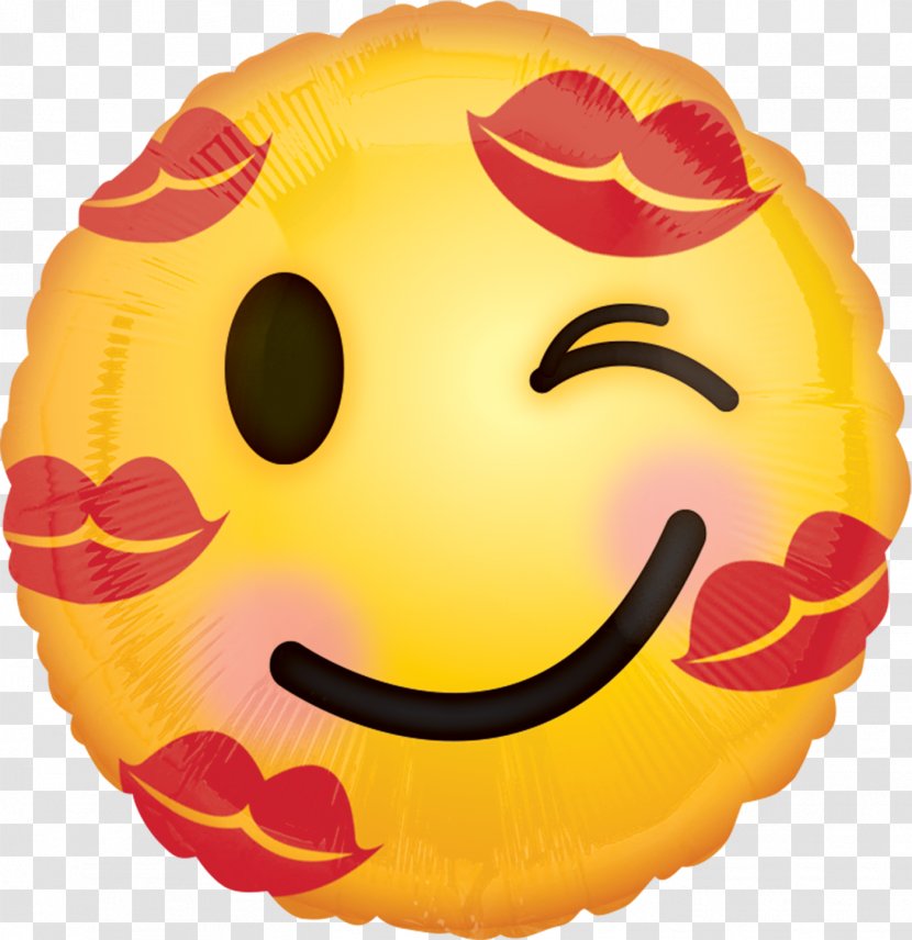 Emoji Kiss Mylar Balloon Emoticon - Happiness Transparent PNG