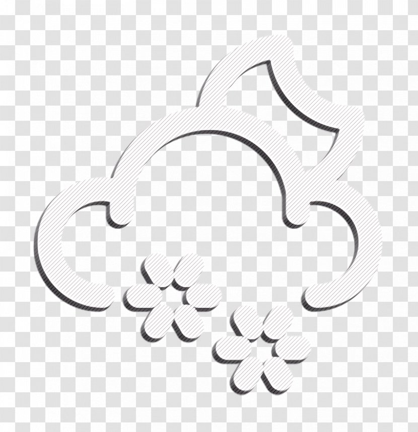 Cloud Icon Forecast Moon - Snow - Flower Blackandwhite Transparent PNG