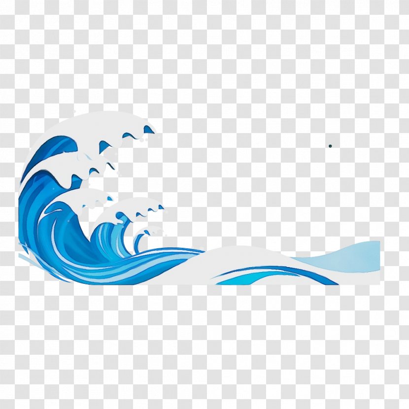 Aqua Blue Turquoise Water Logo - Wet Ink - Liquid Wave Transparent PNG