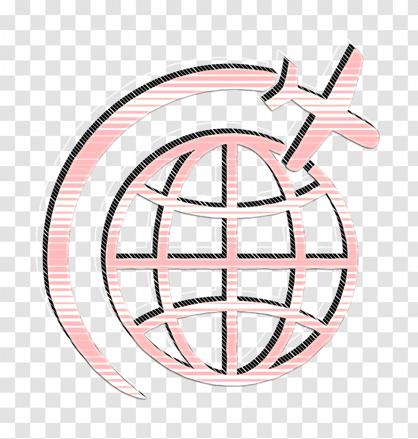 Airplane Flight In Circle Around Earth Icon Transport Icon Tourism Icon Transparent PNG