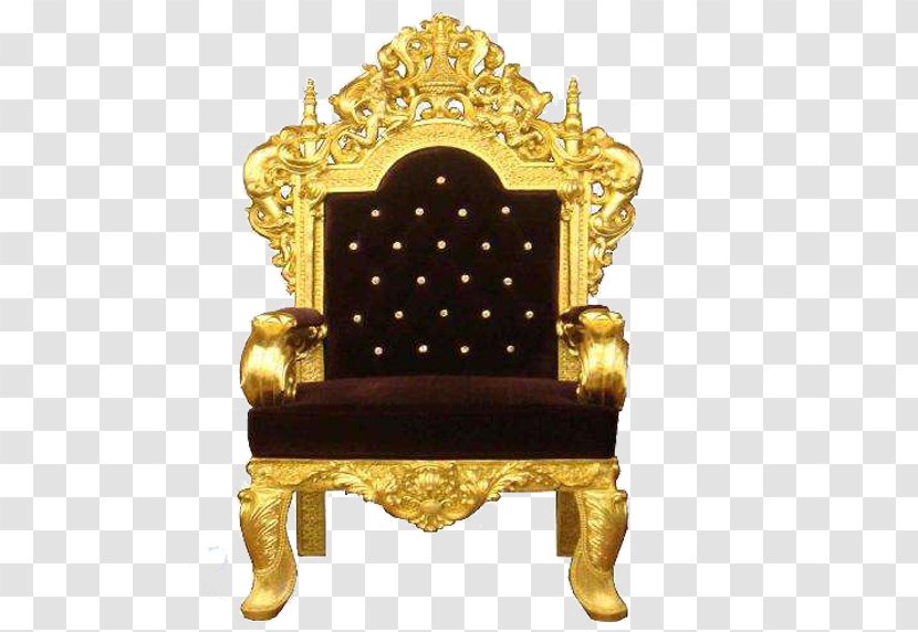 Throne Seat - Woman - Gold Black Transparent PNG
