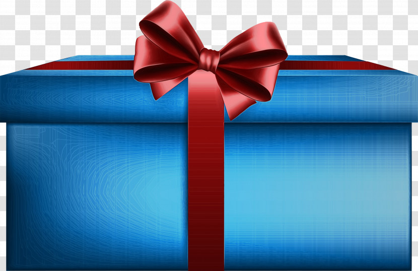 Blue Present Ribbon Red Gift Wrapping Transparent PNG