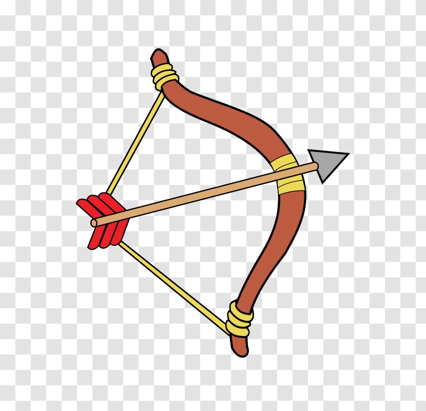 Bow And Arrow Indian Clip Art - Yellow Transparent PNG