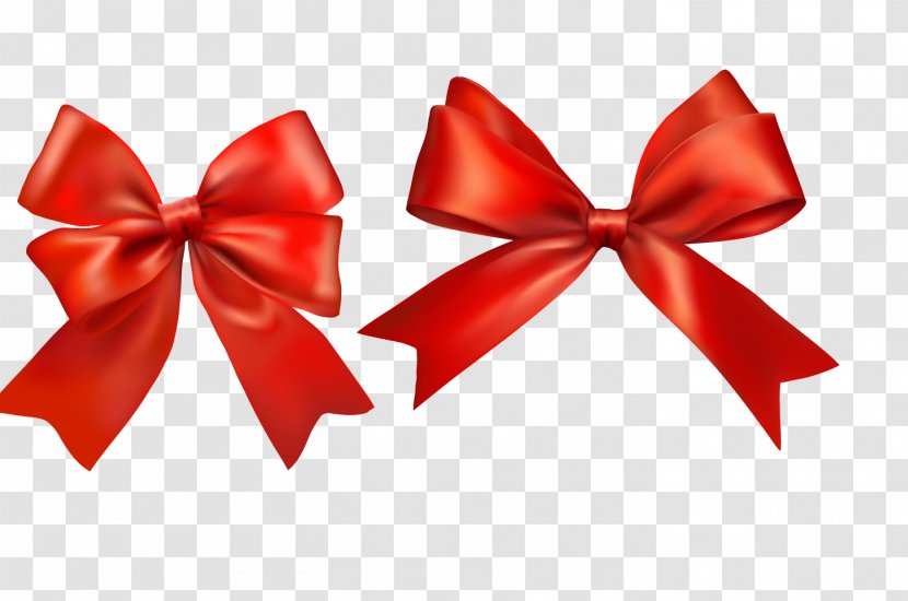 Paper Ribbon Gift Wrapping Bow And Arrow - Royaltyfree - Festive Red Transparent PNG
