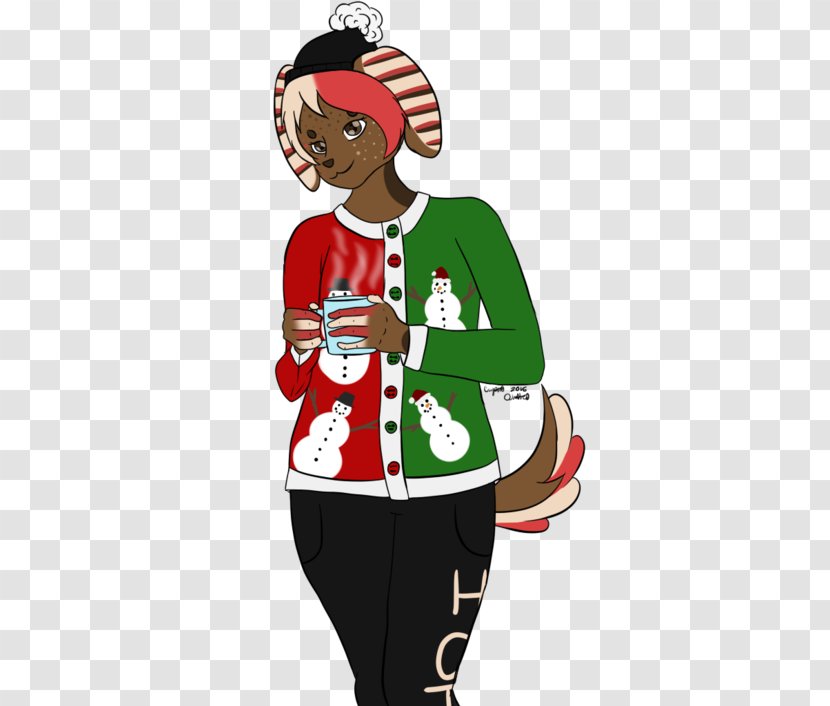 Christmas Elf Santa Claus Clip Art Illustration Ornament - Ugly Sweater Transparent PNG