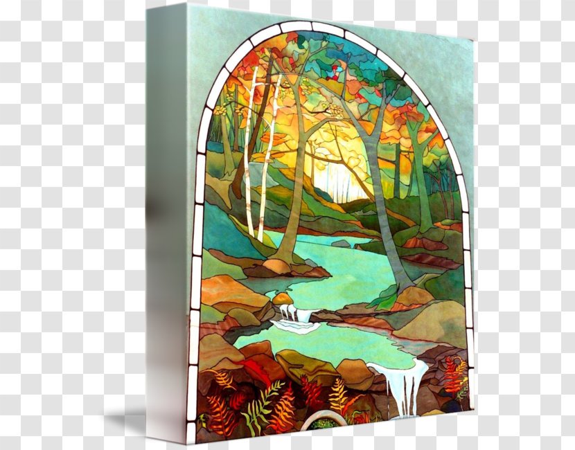 Window Stained Glass Painting Art - Hand Painted Transparent PNG