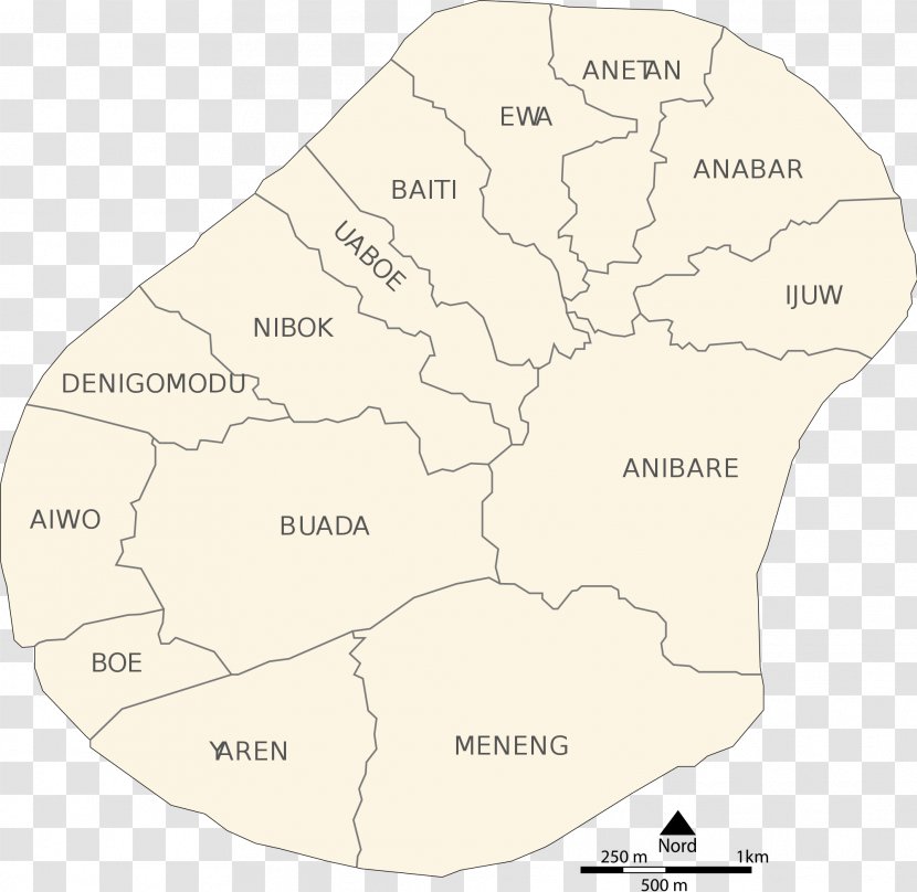 District Of Nauru Map Denigomodu Anabar Ewa District, - Area Transparent PNG