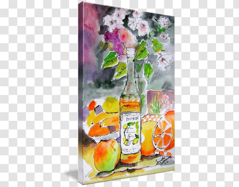Still Life Photography Watercolor Painting Liqueur Gallery Wrap - Orange - Watercolour Lemon Transparent PNG