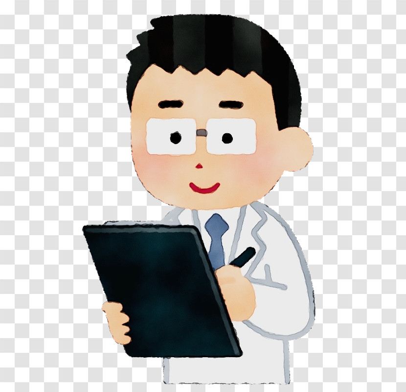 Cartoon Reading White-collar Worker Gesture Transparent PNG