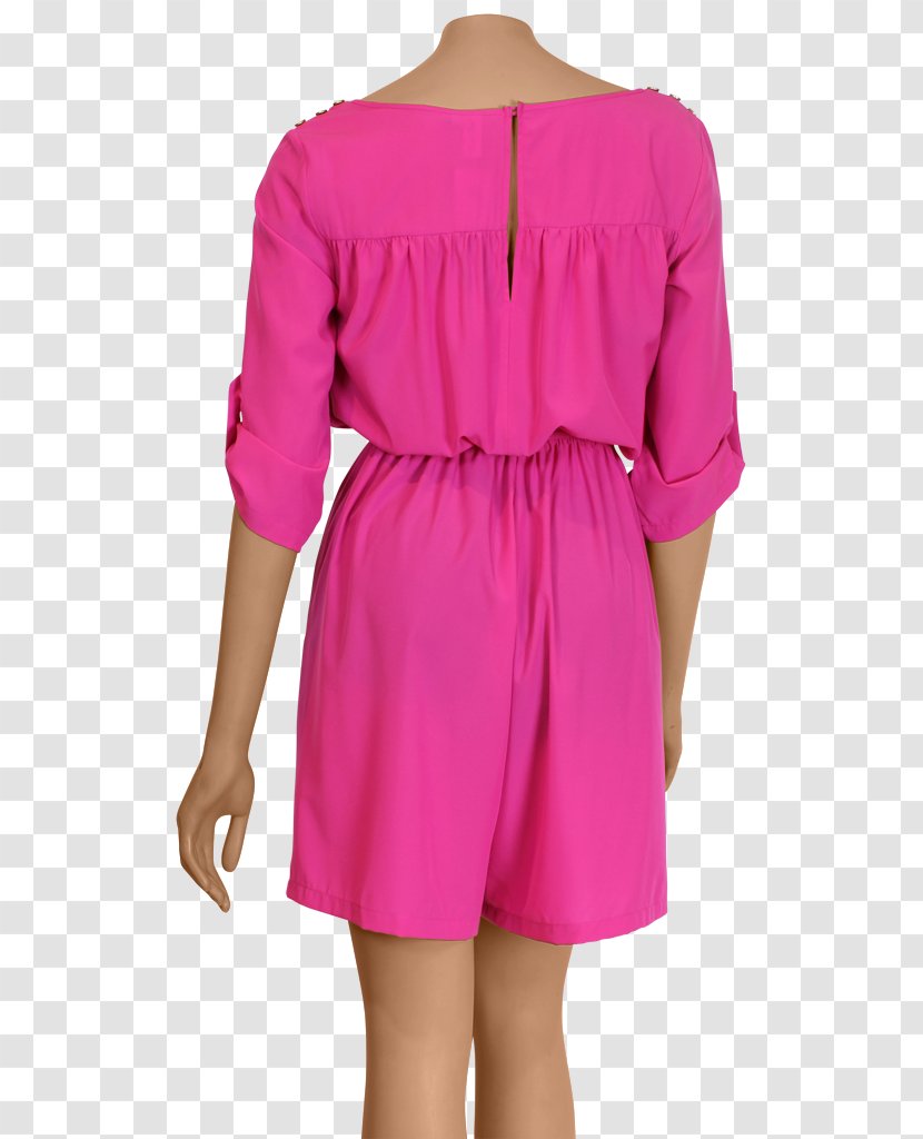 Shoulder Sleeve Dress Pink M - Waist Transparent PNG