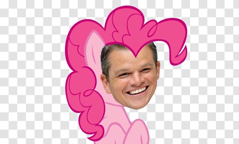 Pinkie Pie My Little Pony: Friendship Is Magic Fandom Equestria Ear Cheek - Cartoon - Matt Damon Transparent PNG