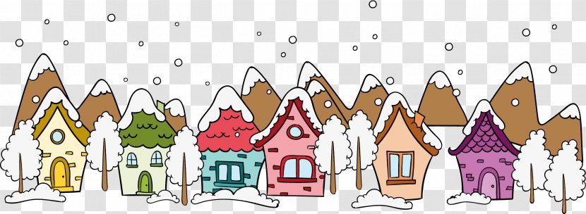 Daxue Snow - Vector Painted House Transparent PNG